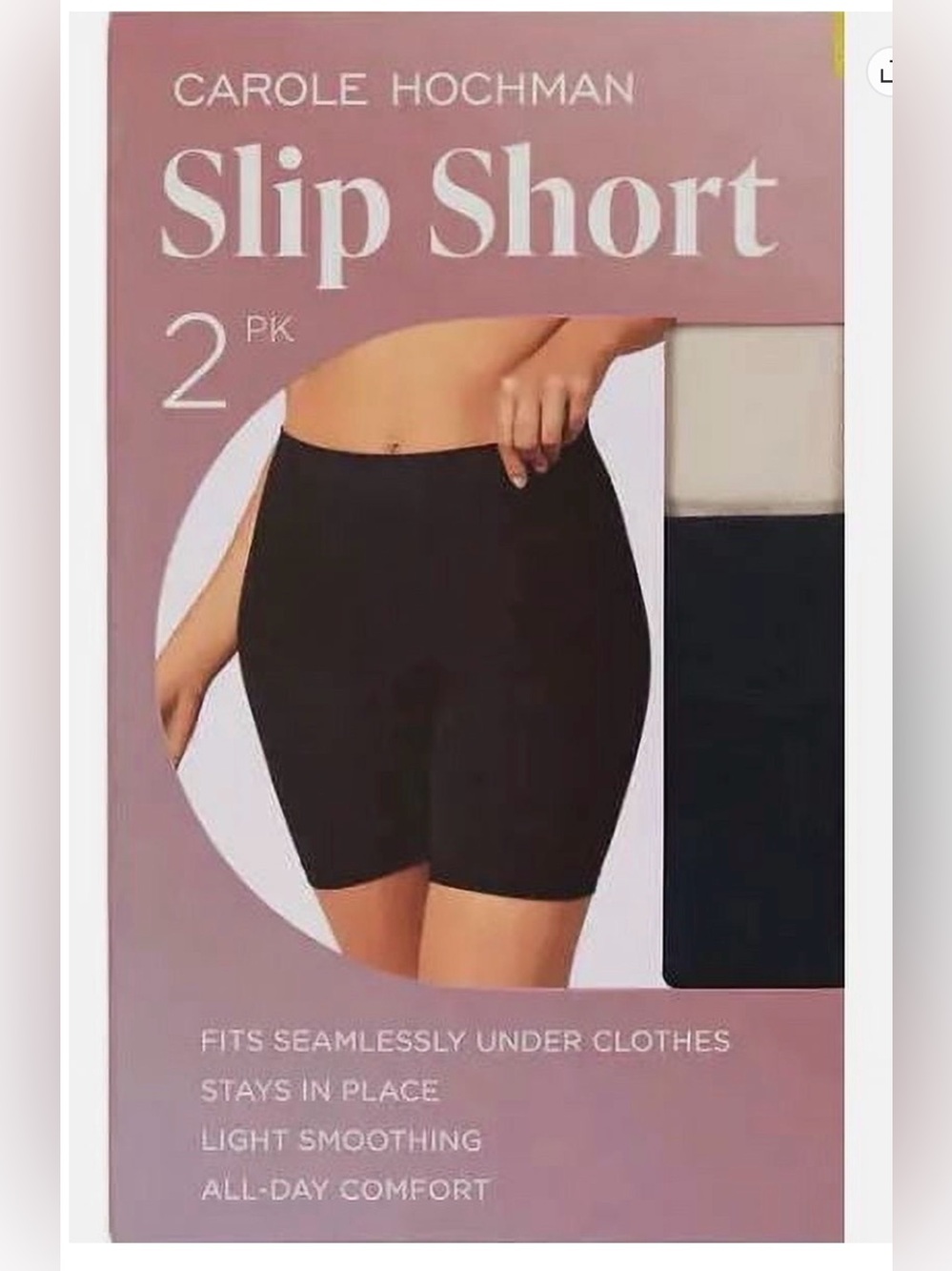 NWT slip shorts by Carole Hochman Black & Nude Seamless Slip Short 2-Pack sz XL